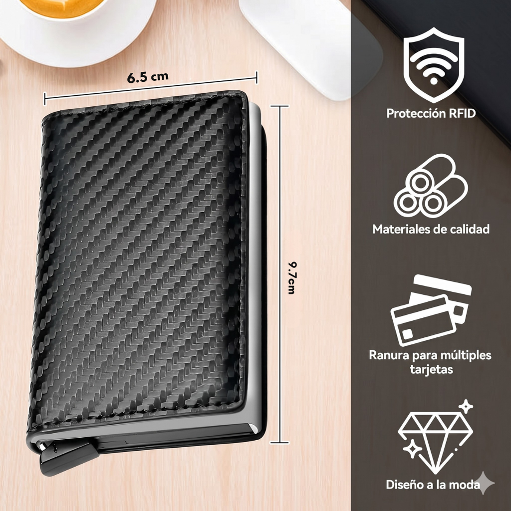Billetera minimalista con bloqueo antirrobo RFID