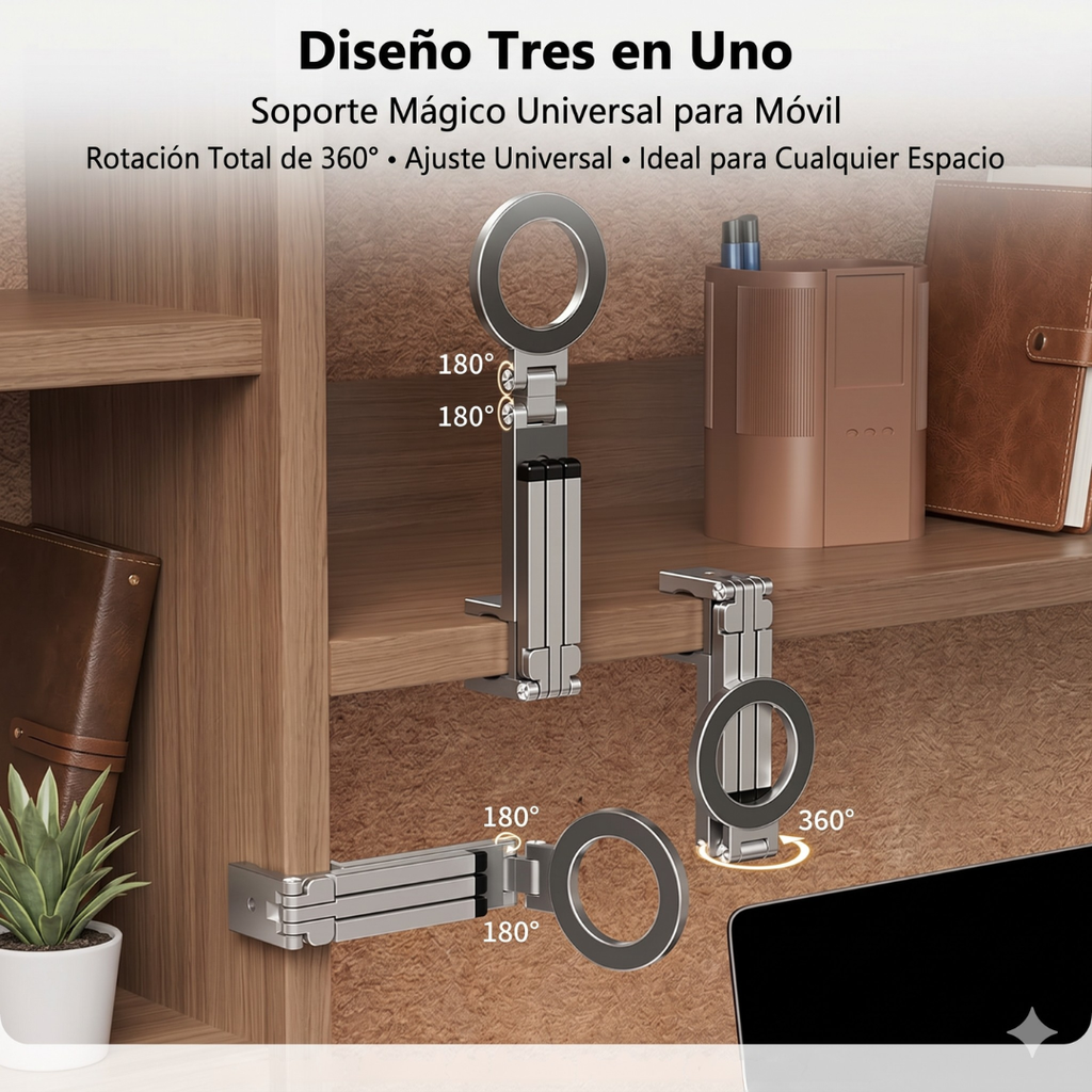 Soporte y Trípode Magnético - Compatible con Todo Celular