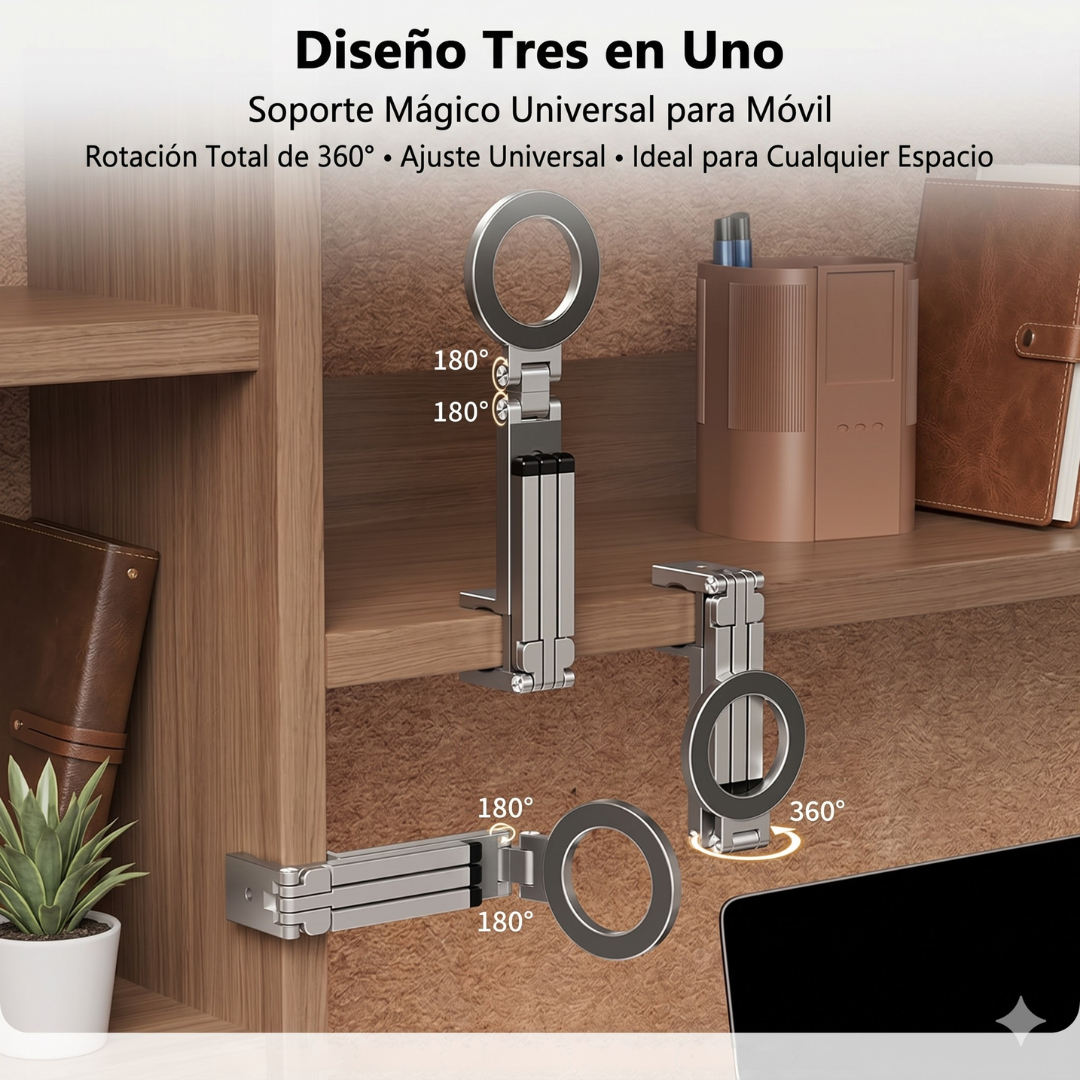 Soporte y Trípode Magnético - Compatible con Todo Celular