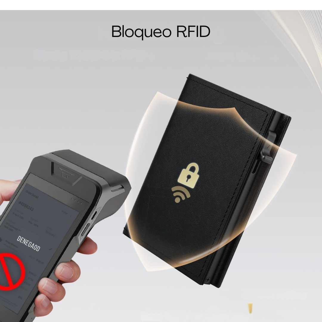 Billetera minimalista con bloqueo antirrobo RFID 2.0