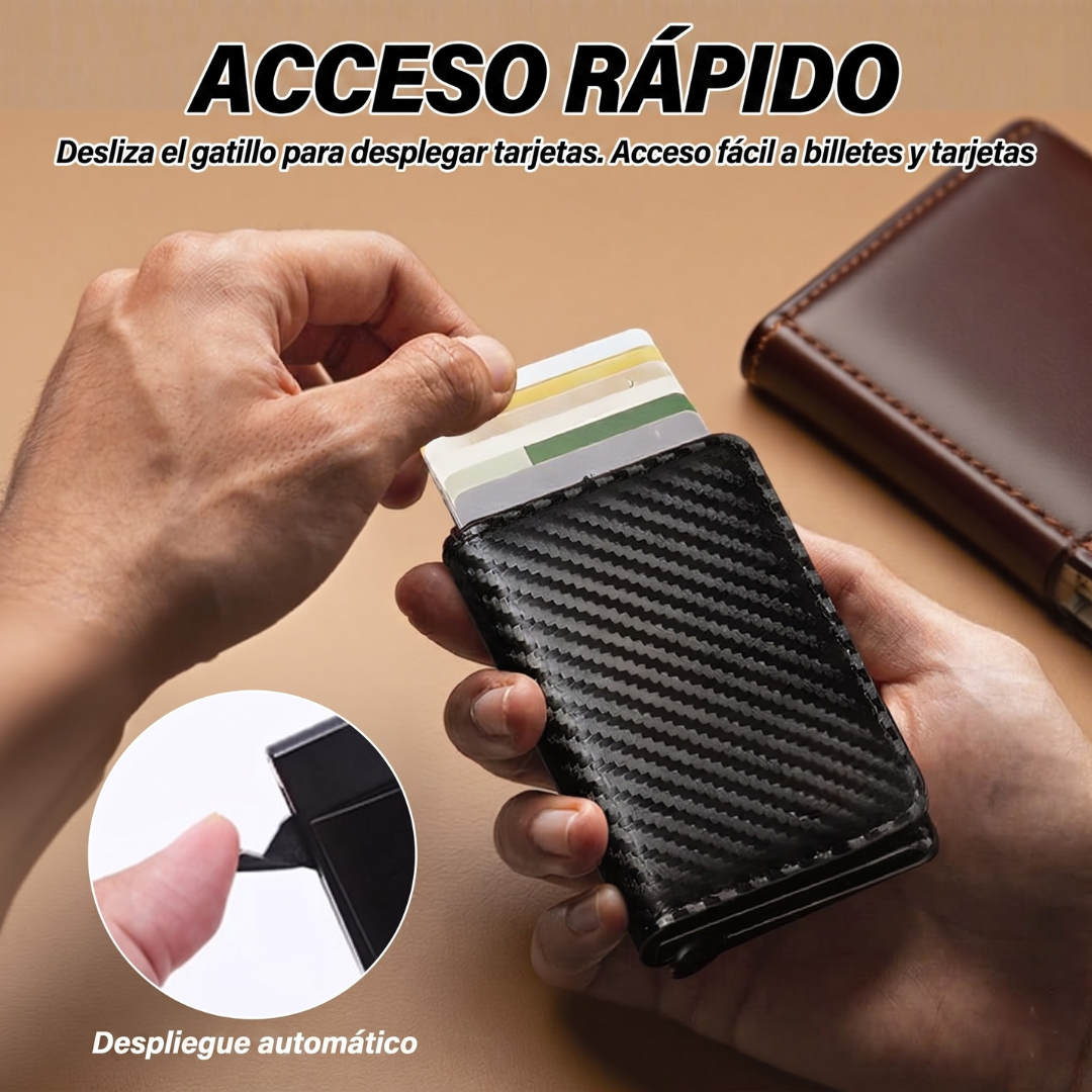 Billetera minimalista con bloqueo antirrobo RFID