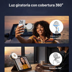 TELESIN C03 Aro de Luz Magnético 360° + Espejo (Compatible con Iphone y Android)