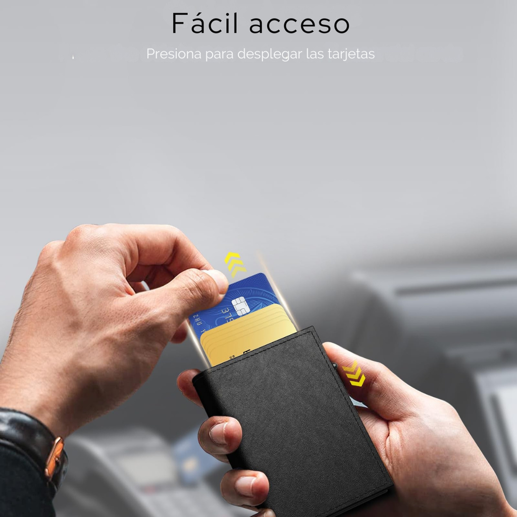 Billetera minimalista con bloqueo antirrobo RFID 2.0