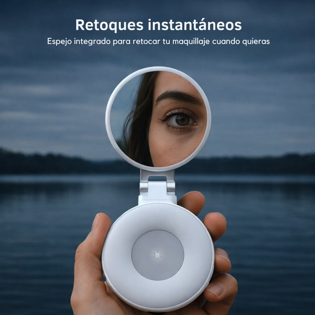 TELESIN C03 Aro de Luz Magnético 360° + Espejo (Compatible con Iphone y Android)