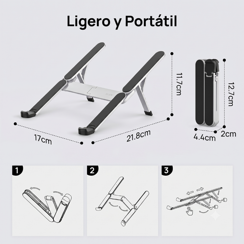 Soporte Plegable y Ajustable para Notebook y Tablet