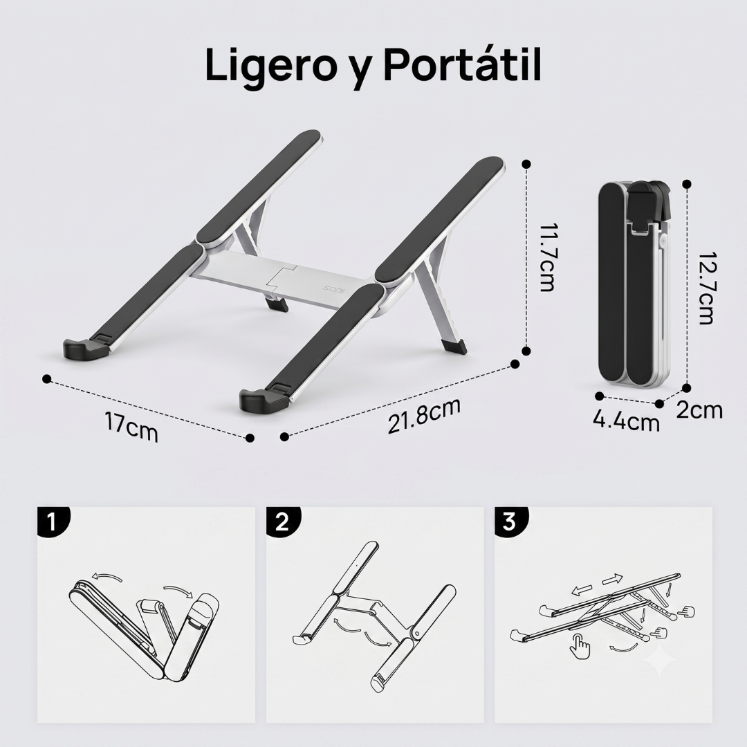 Soporte Plegable y Ajustable para Notebook y Tablet