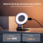 TELESIN C03 Aro de Luz Magnético 360° + Espejo (Compatible con Iphone y Android)
