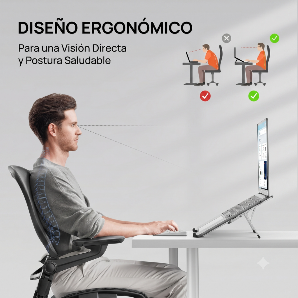Soporte Plegable y Ajustable para Notebook y Tablet